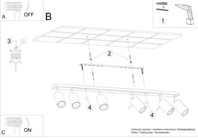 Spot de tavan Sollux SL.0454 RING 6xGU10/10W/230V