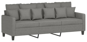 348840 vidaXL Canapea cu 3 locuri, gri închis, 180 cm, material textil