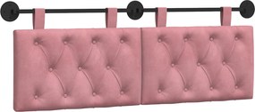 vidaXL Cap de pat suspendat Pe perete Roz 130 x 55 x 7 cm Catifea