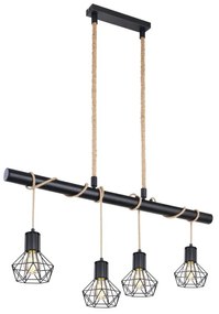 Lustra suspendata design industrial PRISKA negru