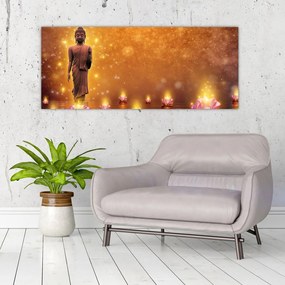 Tablou - Buddha în sclipici auriu (120x50 cm)