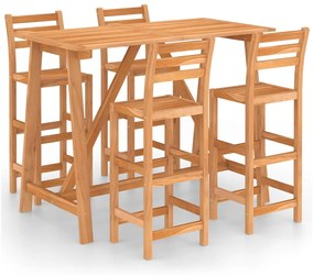 3057850 vidaXL Set mobilier bar de exterior, 5 piese, lemn masiv de acacia