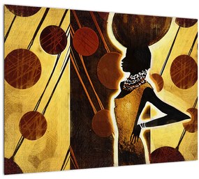 Tablou pe sticlă cu pictură artistică străveche (70x50 cm)