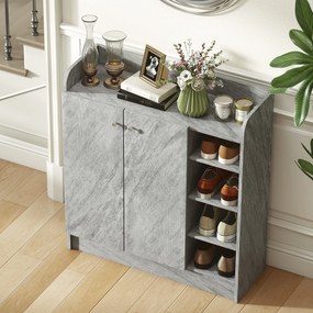 Homcom Dulap Pantofi 83×30×90 cm – Lemn, 12 Perechi, Culoare Cafenie | Aosom Romania