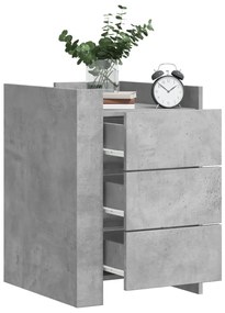 vidaXL Noptieră, gri beton, 45x50x65 cm, lemn prelucrat