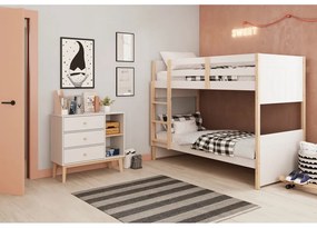 Comodă pentru copii albă joasă 90x81 cm Esteban – Marckeric