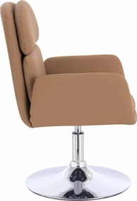 HR480N Scaun Caramel Piele Ecologica Premium Soft cu Bază Cromata