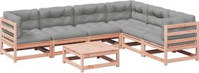 vidaXL Set canapele grădină cu perne, 7 piese, lemn masiv brad douglas