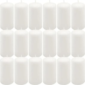 Set de lumânări pilon, 11,5 cm, Ø 6 cm, alb, 18 buc.