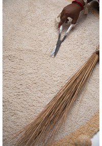 Covor pentru copii bej lavabil/țesut manual din bumbac ø120 cm Bubbly Honey – Lorena Canals