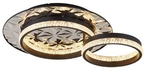 Plafoniera LED metal negru, otel cromat DELLA II