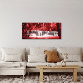 Tablou - Cascadă, roșu (120x50 cm)