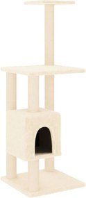 vidaXL Ansamblu pisici cu stâlpi din funie de sisal, crem, 104 cm