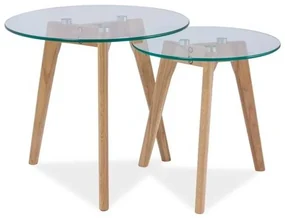 Măsuță de cafea Oslo II B, transparent / stejar
