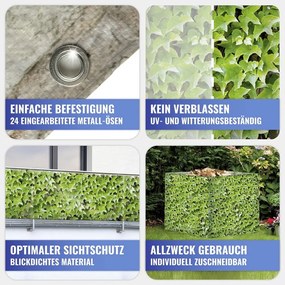 Paravan pentru balcon verde din plastic 500x85 cm Wilder Wein – Maximex