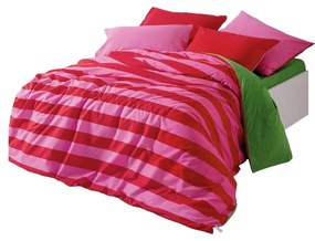 Lenjerie de pat verde-roz din bumbac ranforcé pentru pat dublu, extinsă, cu cearceaf inclus, cu 4 piese 200x220 cm Cherie – Mijolnir