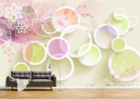 Tapet Premium Canvas - Flori si frunze abstract