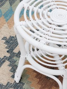 Masuta laterala, din rattan, white Passoa
