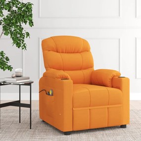 3143514 vidaXL Fotoliu de masaj electric, galben închis, material textil
