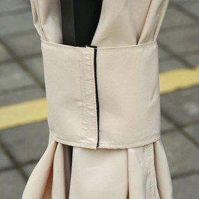 Outsunny 4 perdele de rezervă pentru pavilioane 3x3m, rezistente, pentru stâlpi și șine glisante, fermoar dublu, bej | Aosom Romania