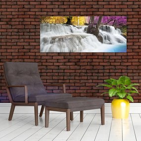 Tablou cu Erawan cascadă în pădure (120x50 cm)