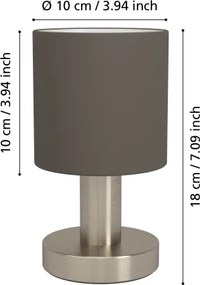 Eglo 31842 - Lampă de masă MONTETTO 1xE14/40W/230V maro/crom mat