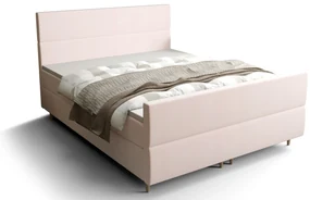 Pat matrimonial Boxspring 140 cm Flu plus (roz deschis) ( cu saltea și sp. depozitare). 1046575