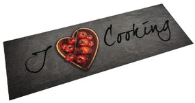 vidaXL Covor de bucătărie lavabil, text Cooking, 60x180 cm, catifea