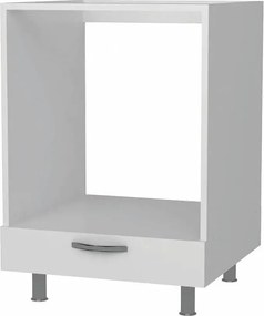 Dulap masca aragaz, cuptor bucatarie cu sertar, Homs, alb, 85 x 60 x 59 cm