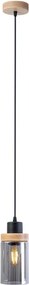 Candelabru pe cablu WOODNEST 1xE27/15W/230V pin/negru fumuriu