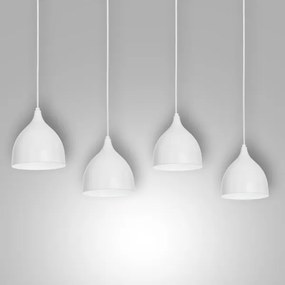 Lustră pe cablu NOAK 4xE27/60W/230V albă