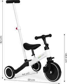 Triciclu cu trei roți cu mâner de împins 2 în 1