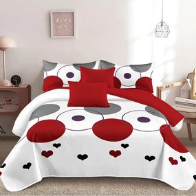 Lenjerie de pat 2 persoane, bumbac finet, 6 piese, 2 fete, SP564