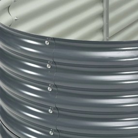 Strat inaltat de gradina, gri, 320 x 80 x 81 cm otel galvanizat 1, Gri, 320 x 80 x 81 cm