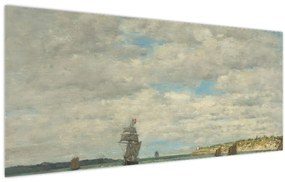 Tablou - Eugène Boudin, Coast of Brittany, reproducere (120x50 cm)