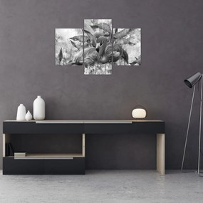 Tablou - Graffiti cu flamingo (90x60 cm)