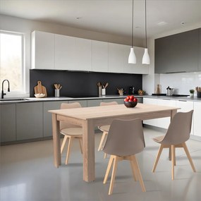 Set de masă Lola 4+1 bej-stejar Sonoma