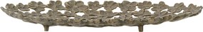 Tavă decorativă aurie din metal, cu model floral, „Micha", 43,5 x 25 x 4,5 cm