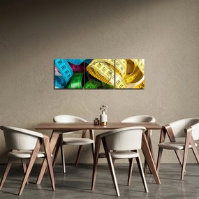 Tablou cu metri colorați (cu ceas) (90x30 cm)