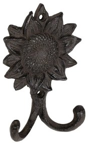 Cuier de perete dublu, din fonta, cu model, Sunflower
