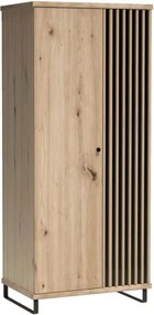 Dulap CALIA C1, stejar artisan/negru, PAL laminat, cu 2 usi, 86x58x191