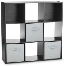 Raft de depozitare cu 9 compartimente si 3 cosuri