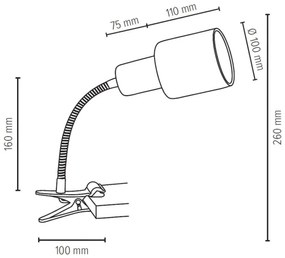 Lampă cu clemă Spot-Light 2236174WF TREEHOUSE 1xE27/25W/230V