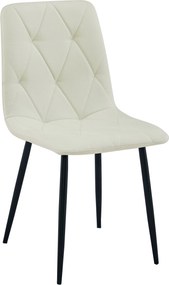 Crem scaun bucatarie LIBRA cu picioare negre