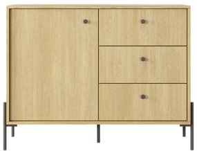 Comoda in decor stejar SCANDI 103 D3S