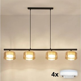 Brilagi - LED Lustră suspendată AURA LUX 4xGX53/30W/230V negru/auriu