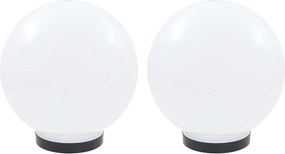 vidaXL Lămpi bol cu LED 2 buc, sferice, 25 cm, PMMA