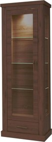 Vitrina HILARD AR2, stejar stirling, DTD laminat, 68x39x198 cm