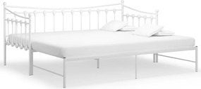 vidaXL Cadru pat canapea extensibilă, alb, 90x200 cm, metal