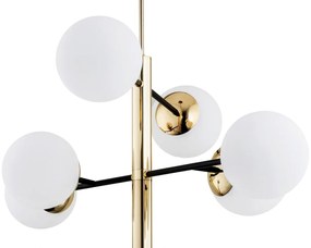 Lustra suspendata design modern minimalist CAMERON 8L negru/alama